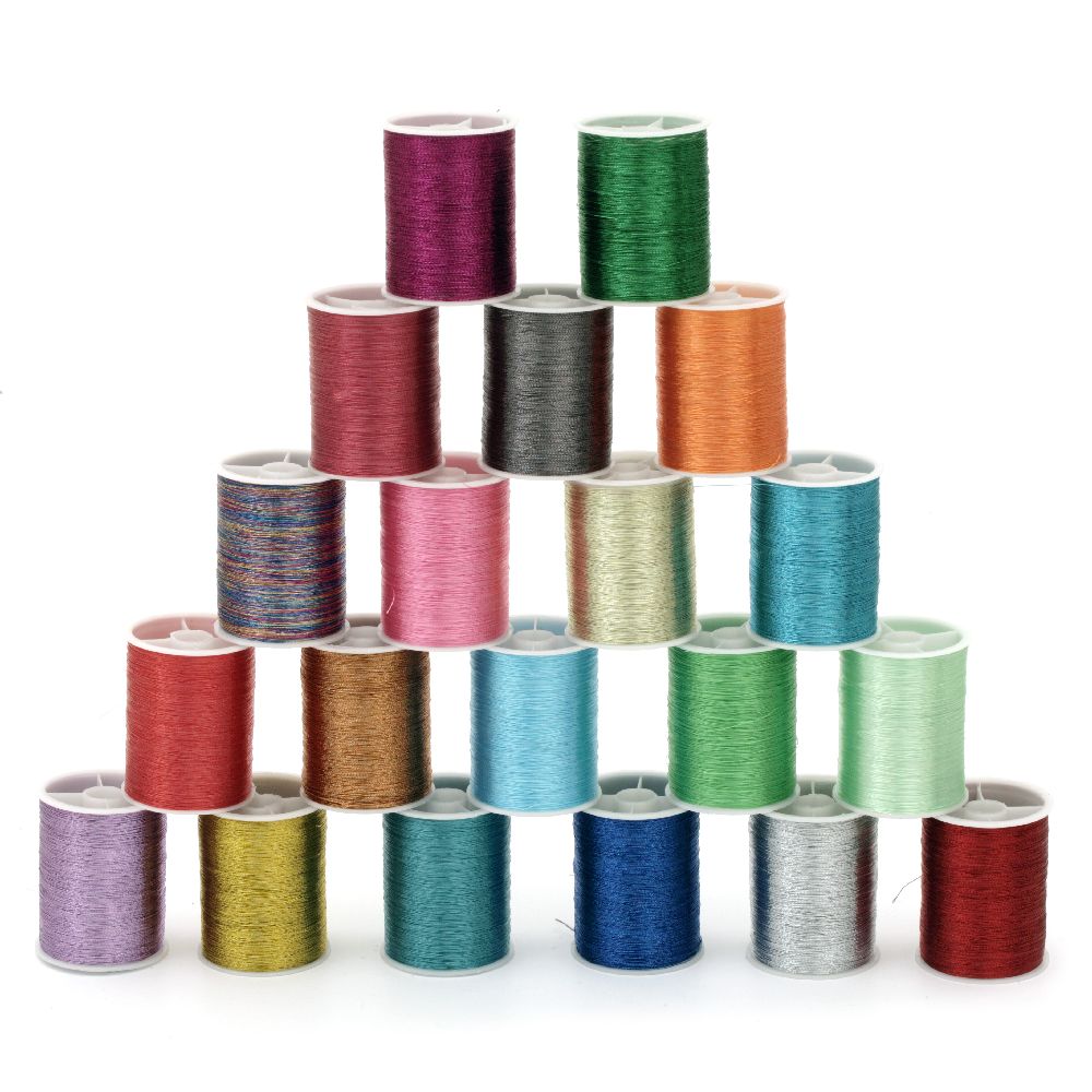Braided Metallic Cord, Gift Wrap Craft String  0.1 mm assorted color ~ 55 meters