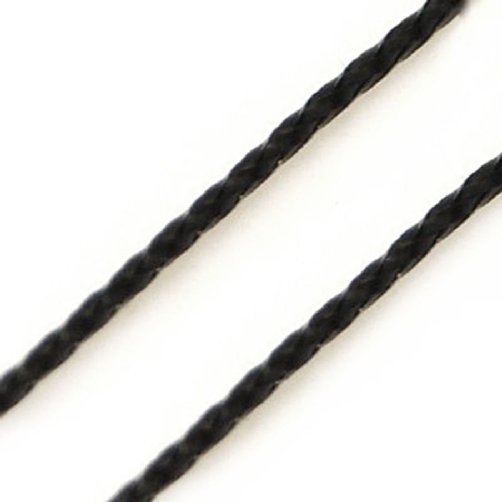 Knitted Metallic Cord, Jewelry Making, DIY 0.6 mm black ~ 10 meters