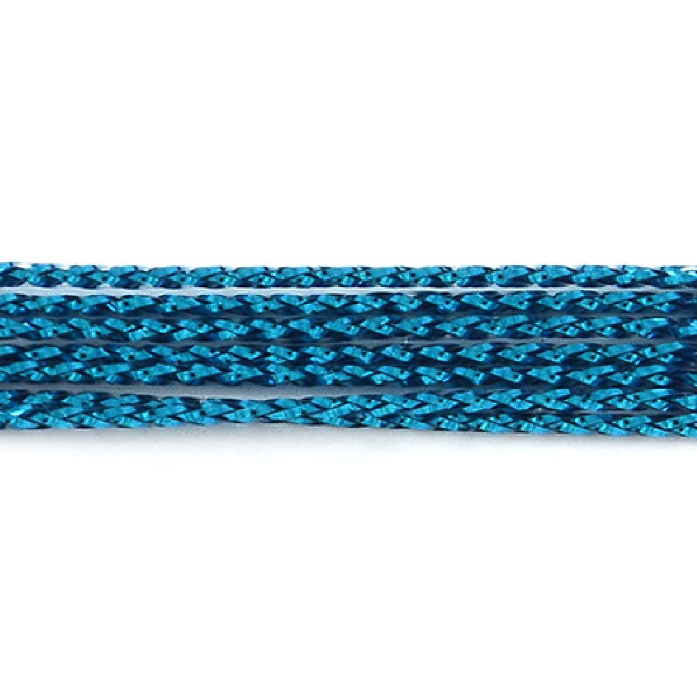 Braided Metallic Cord, Gift Wrap Craft String 1.5 mm blue ~ 100 meters