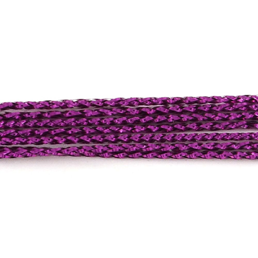 Braided Metallic Cord, Gift Wrap Craft String  1.5 mm purple ~ 100 meters