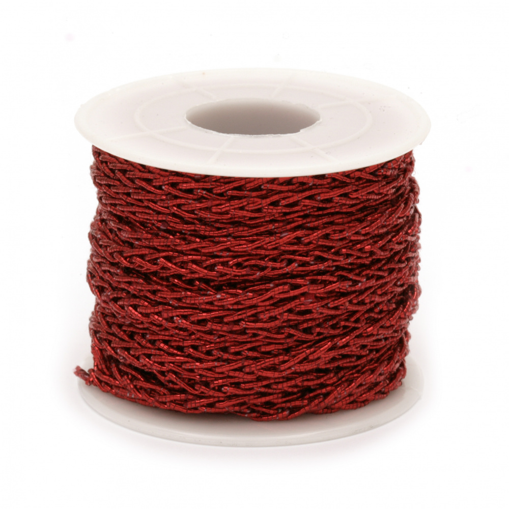 Lame 3 mm knitted red -10 meters