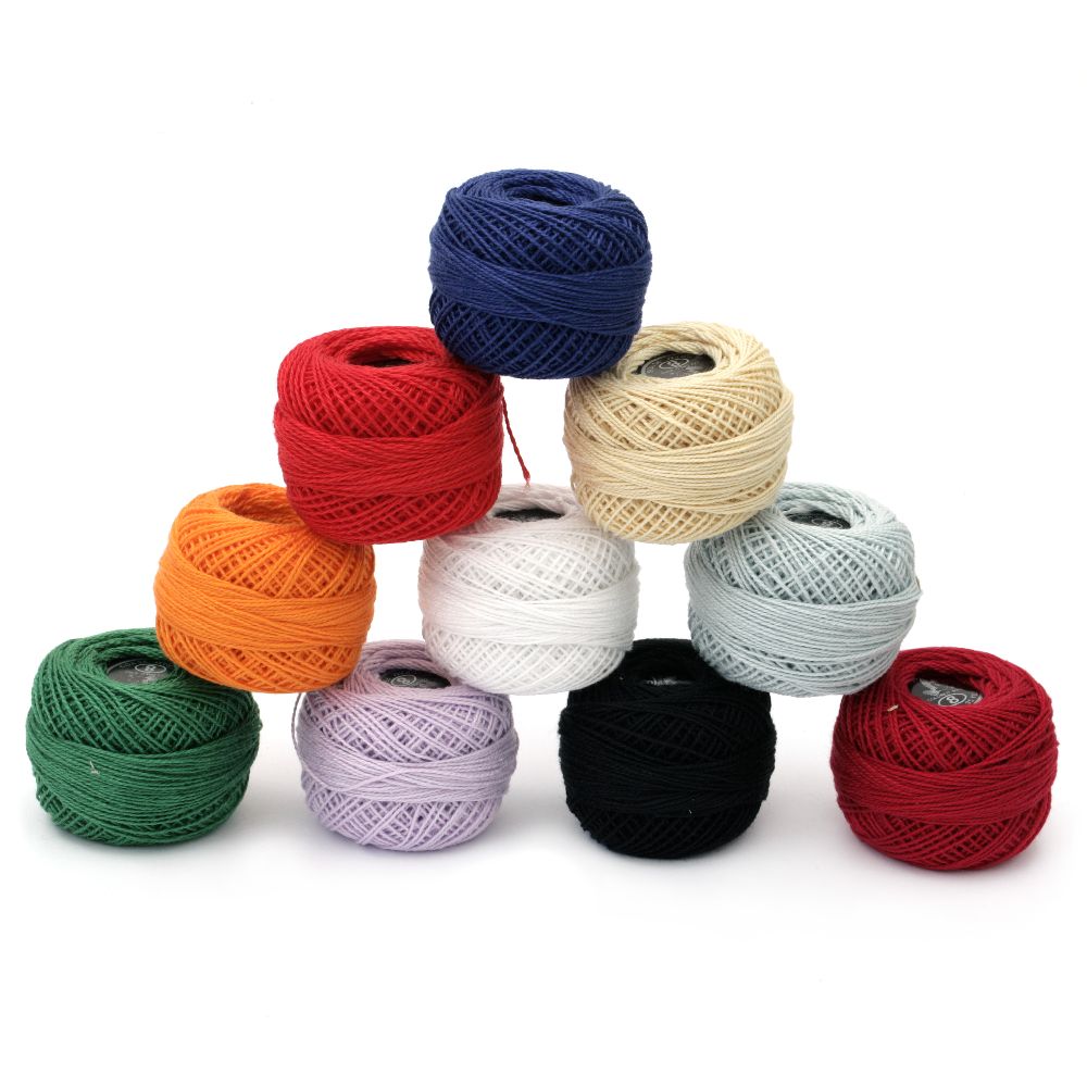 Cotton Thread, Jewelry Making, Art №8 ASSORTED -10 grams ~ 85 meters