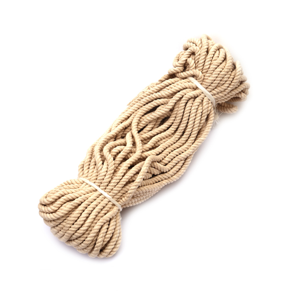 Natural Cotton Rope / 10 mm - 50 meters