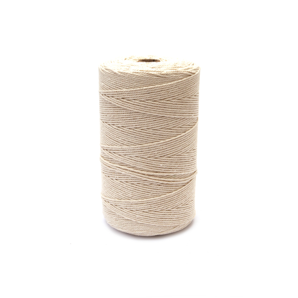 Cotton Cord / 1.5 mm / Color: Ecru ~ 480 meters