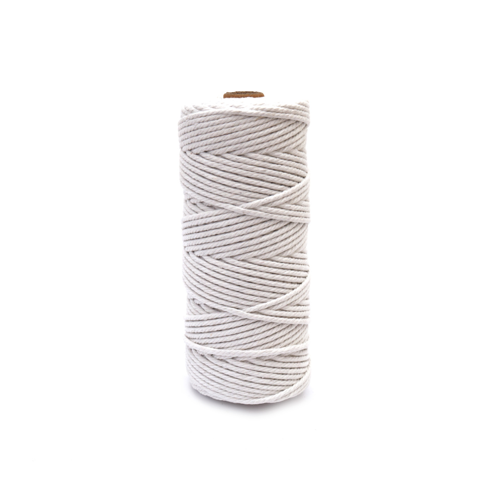 Cotton Cord / 3 mm / Color: White - 100 meters