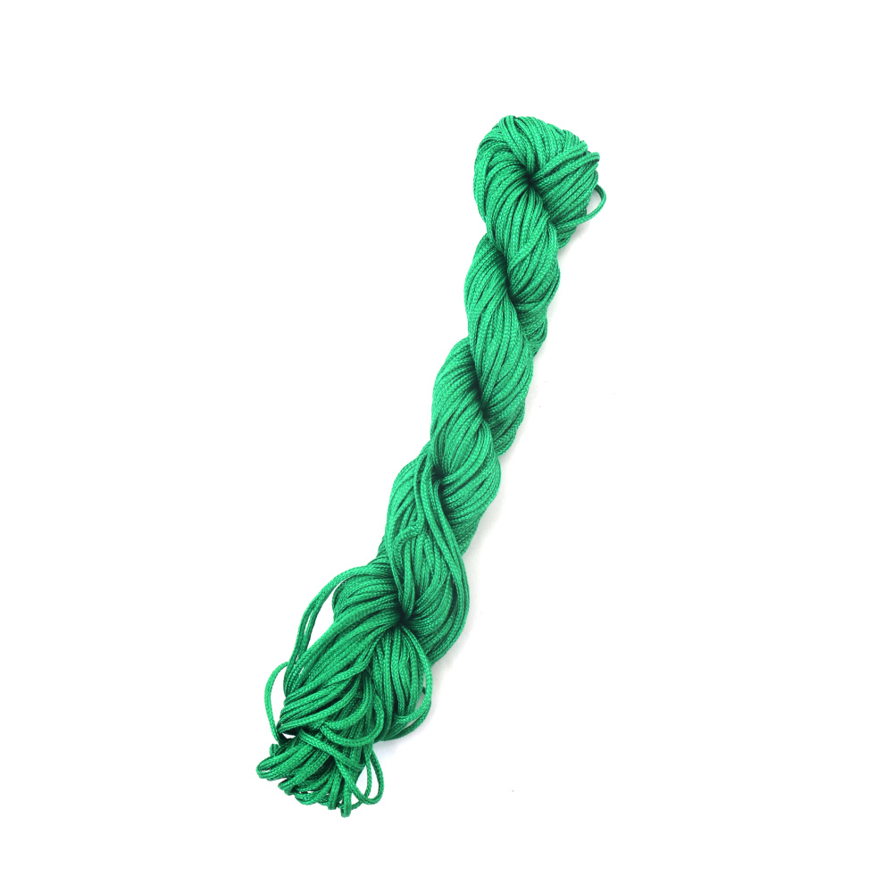 Cordon din poliester 1,5 mm verde ~18 metri
