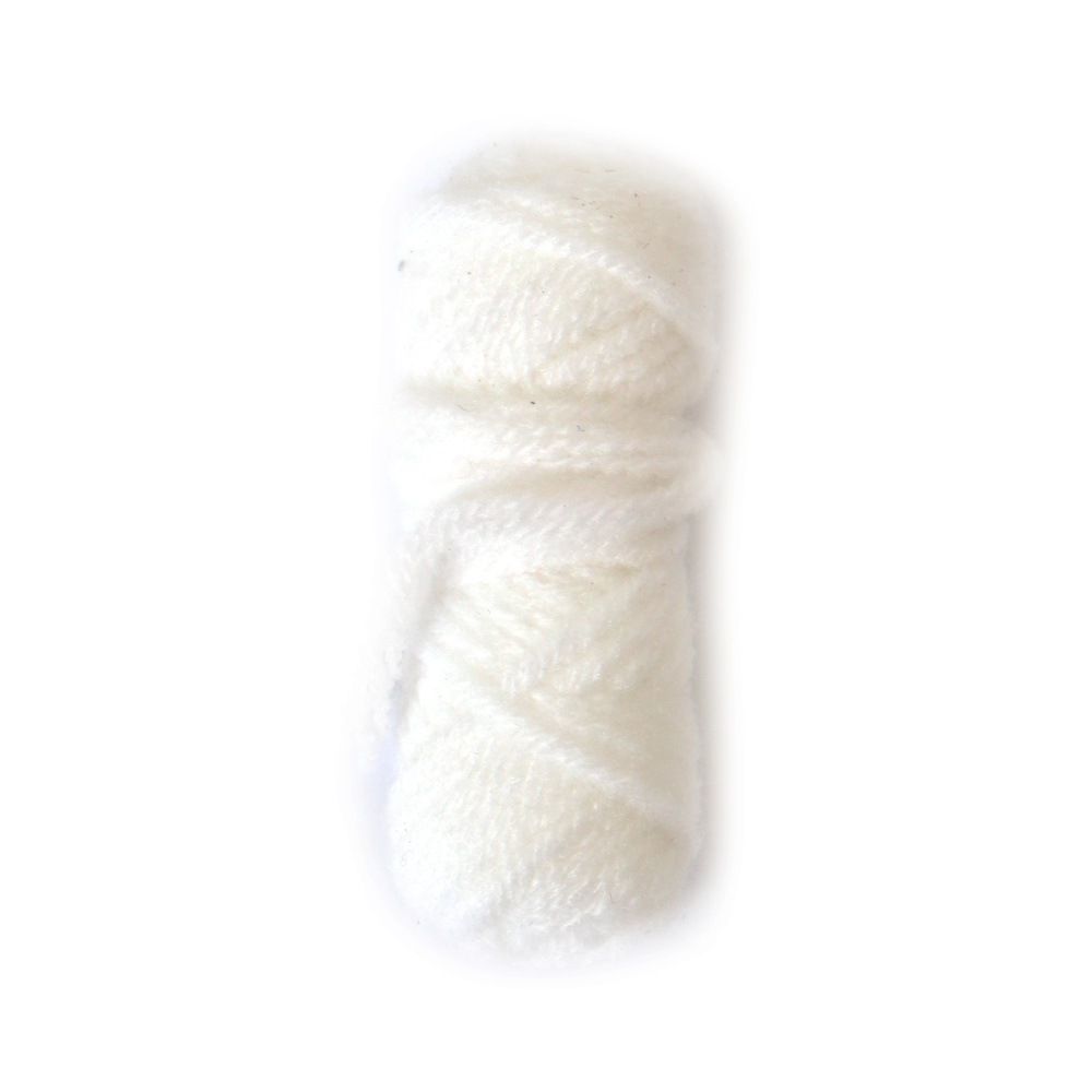 Прежда Milk Cotton за плетене и амигуруми 4 нишки №12 цвят бял – 3 грама ~7 метра