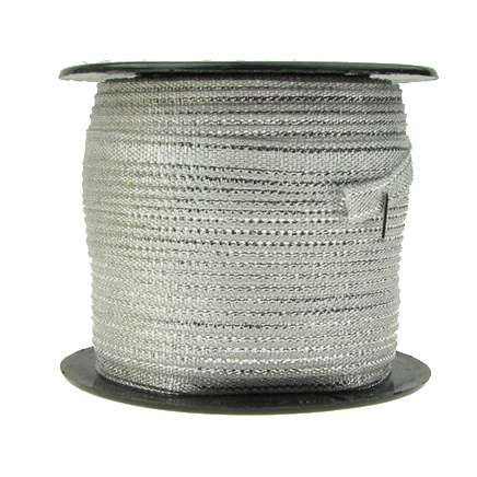 Braided Metallic Cord, Gift Wrap Craft String 6 mm silver -50 meters