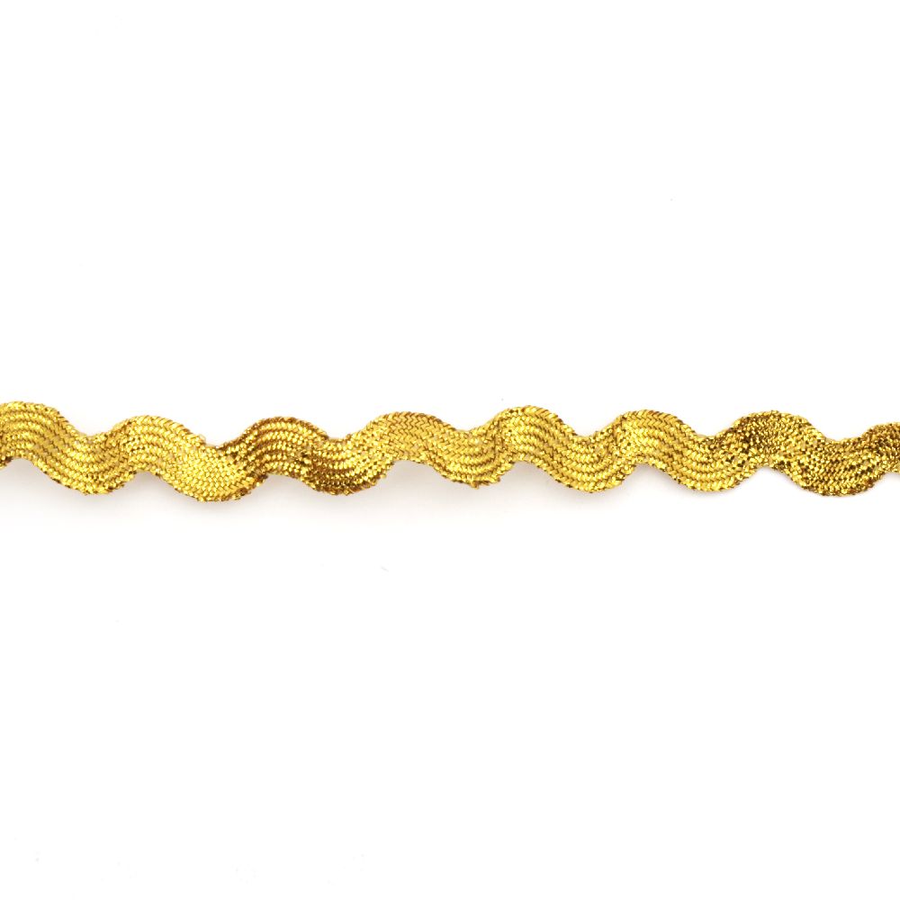 Shiny Gold Lame Edging / Width: 5 mm / Wavy Design - 4.5 meters