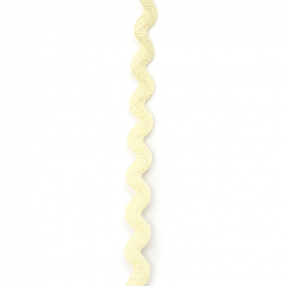 Zig Zag Trim Ribbon for Crafting / Width: 5 mm / Lemon Chiffon Color ~ 9 meters
