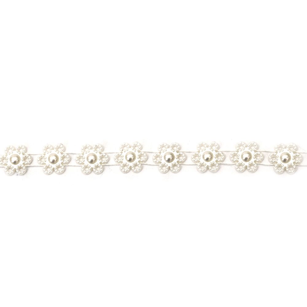 Faux Pearl Strand made of ABS Plastic for Bridal Accessories and Decoration / 9 mm / Cream - 1 meter