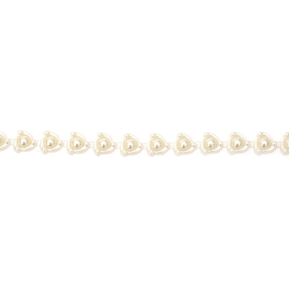 ABS Plastic Imitation Pearl Ribbon Trimming, Wedding Decoration Accessroies 12 mm cream color - 1 meter