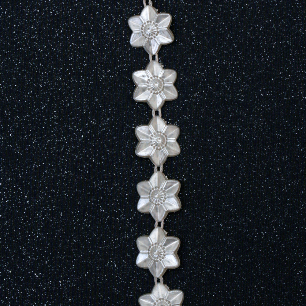 ABS Plastic Imitation Pearl Ribbon Trimming, Wedding Decoration Accessroies 15 mm cream color -1 meter