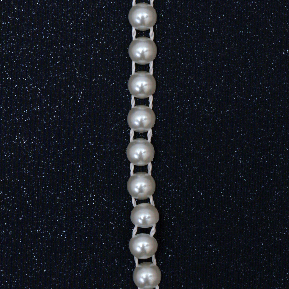 Braid pearl ,Wedding decoracion8 mm hemisphere color cream - 1 meter