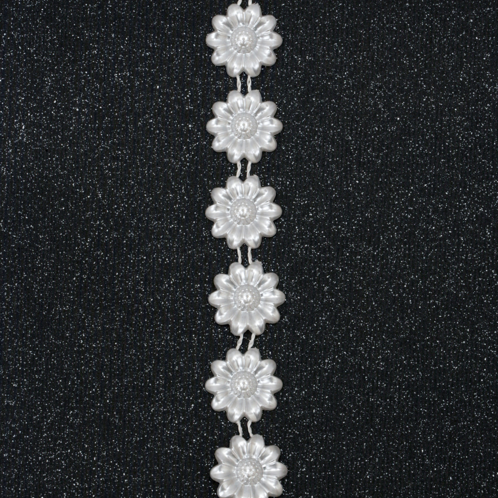 Braid pearl ,Wedding decoracion 22 mm white -1 meter