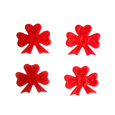 Панделки от текстил цвят червен 30 мм -50 броя