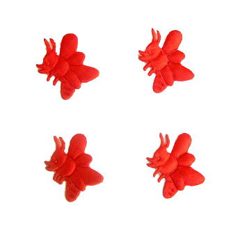 Textile Figures, Bee, Red, 23 mm - Pack of 50