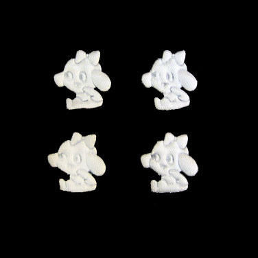 Textile Figures, Dog with Ribbon, White, 25 mm - Pack of 50