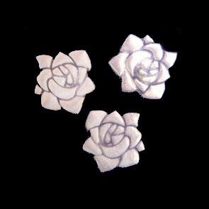 Фигурки от текстил роза цвят бял 20 мм -50 броя