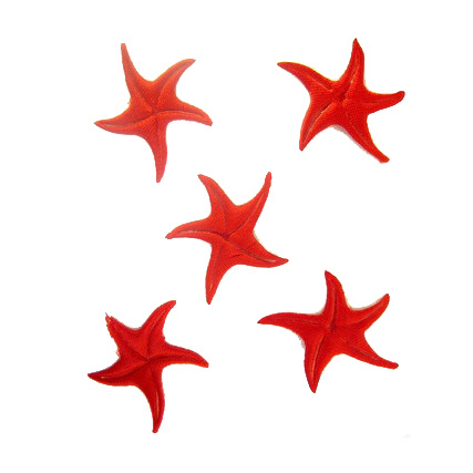 Фигурки от текстил морска звезда цвят червен 30 мм -50 броя