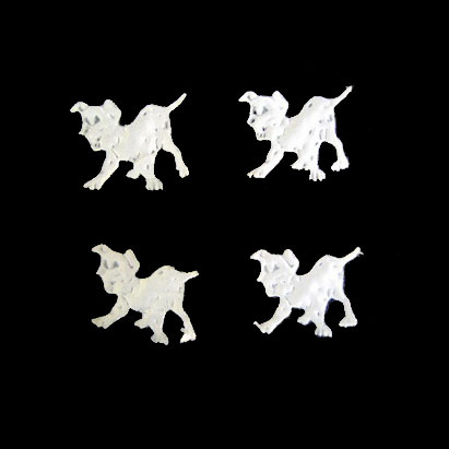 Textile Dalmatian Dog Figures, White, 23 mm - Pack of 50