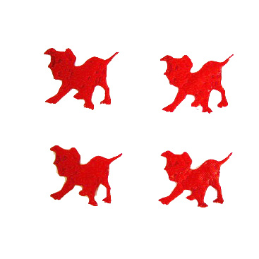 Textile Dalmatian Dog Figures, Red, 23 mm - Pack of 50