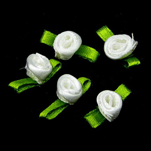 Textile rose for decoration of greeting cards, wedding albums, frames  8 mm