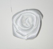 Decorative cloth rose for embellishment of tiaras, hairpins 22 mm white - 10 pieces