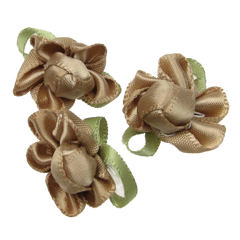 Flower 20x28 mm with a leaf Milky Brown Color -10 pieces