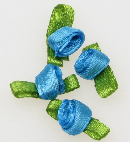 Роза с листенце 8 мм синя -50 броя