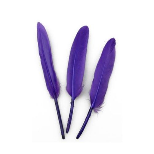 Feathers for Decoration /  100±150x15±20 mm / Purple - 10 pieces