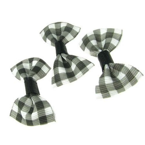 Black Checkered Ribbons, 40 mm - Pack of 10
