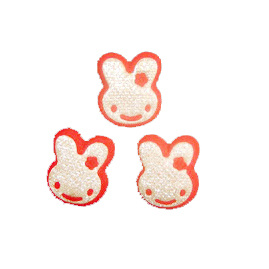Silicone Bunny Figurine with Silver Glitter Powder / 18 mm - 20 pieces