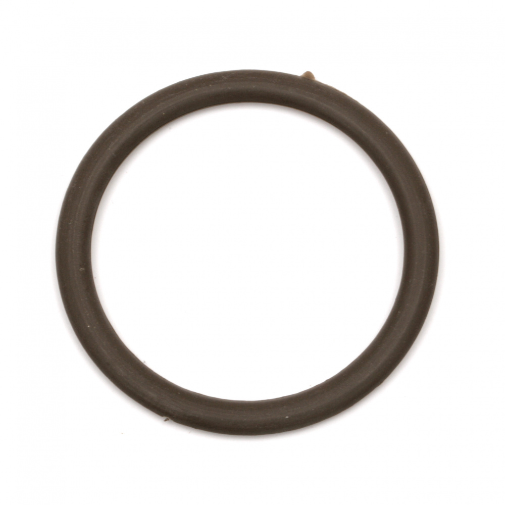 Ринг/пръстен от пластмаса 6 см за декорация кафяв -5 броя