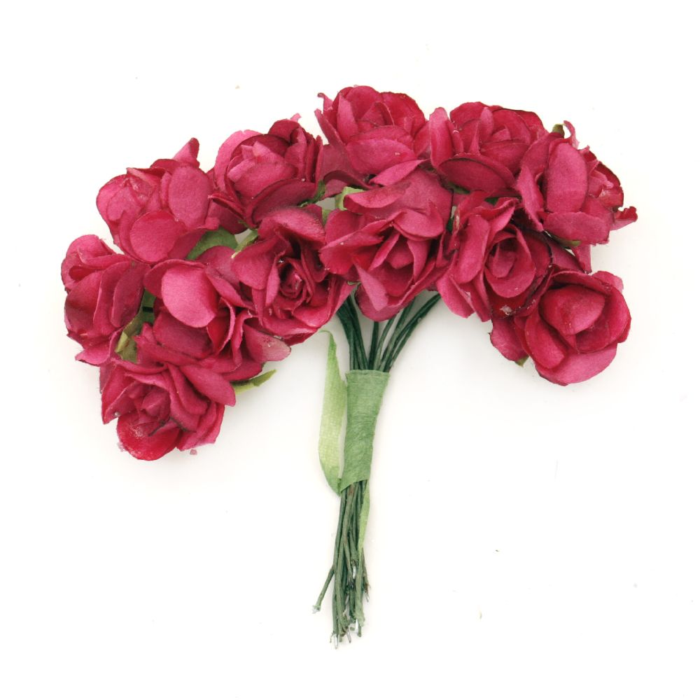 Τριαντάφυλλα 20mm φούξια - 12 τεμάχια