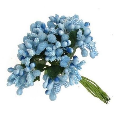 Χάρτινα λουλούδια 80 mm γαλάζιο - 12 τεμάχια