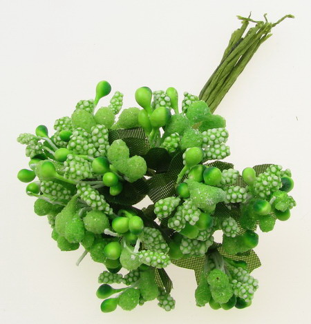 Bouquet of paper and wire 80 mm light green  - 12 pieces