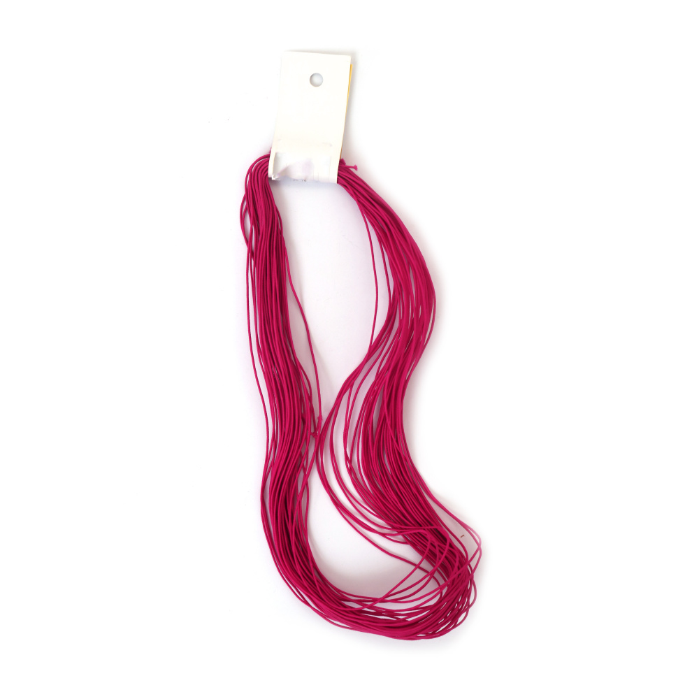 Elastic cord, 1 mm, cyclamen (fuchsia), ~21 meters