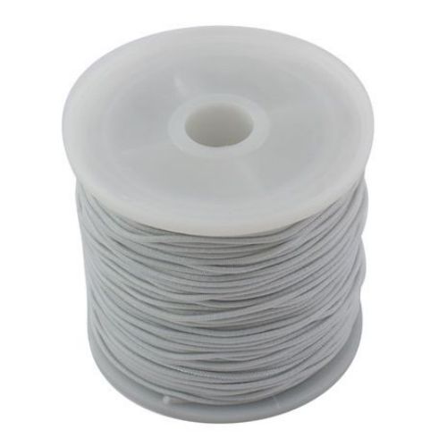 Elastic Cord, with Nylon Outside and Rubber Inside 1 mm white ~ 19 meters