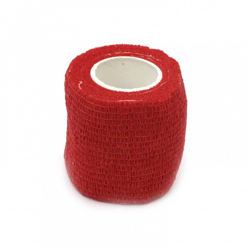 Self-adhesive Elastic Bandage / 50 mm / Red ~4.5 meters