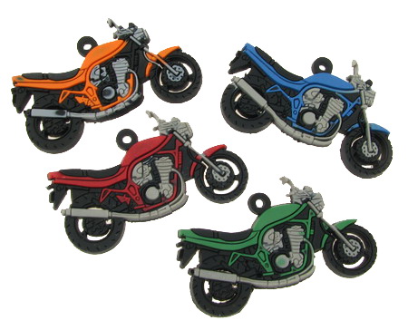 Rubber Motorcycle Figurine / 60x35 mm - 5 pieces