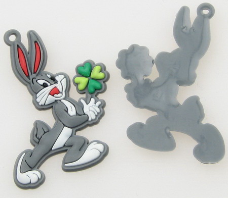 Rubber Figurine / Bugs Bunny with Four Leaf Clover / 40 mm - 10 pieces