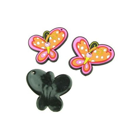 Butterfly rubber figure for decoration 45 x 50 x 3 mm