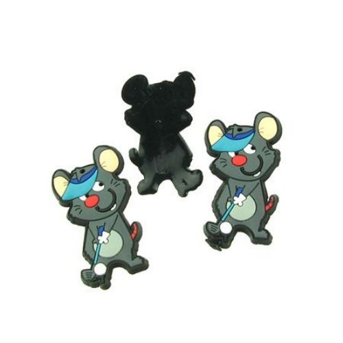 Mouse rubber figure for decoration 60 x 33 x 3 mm