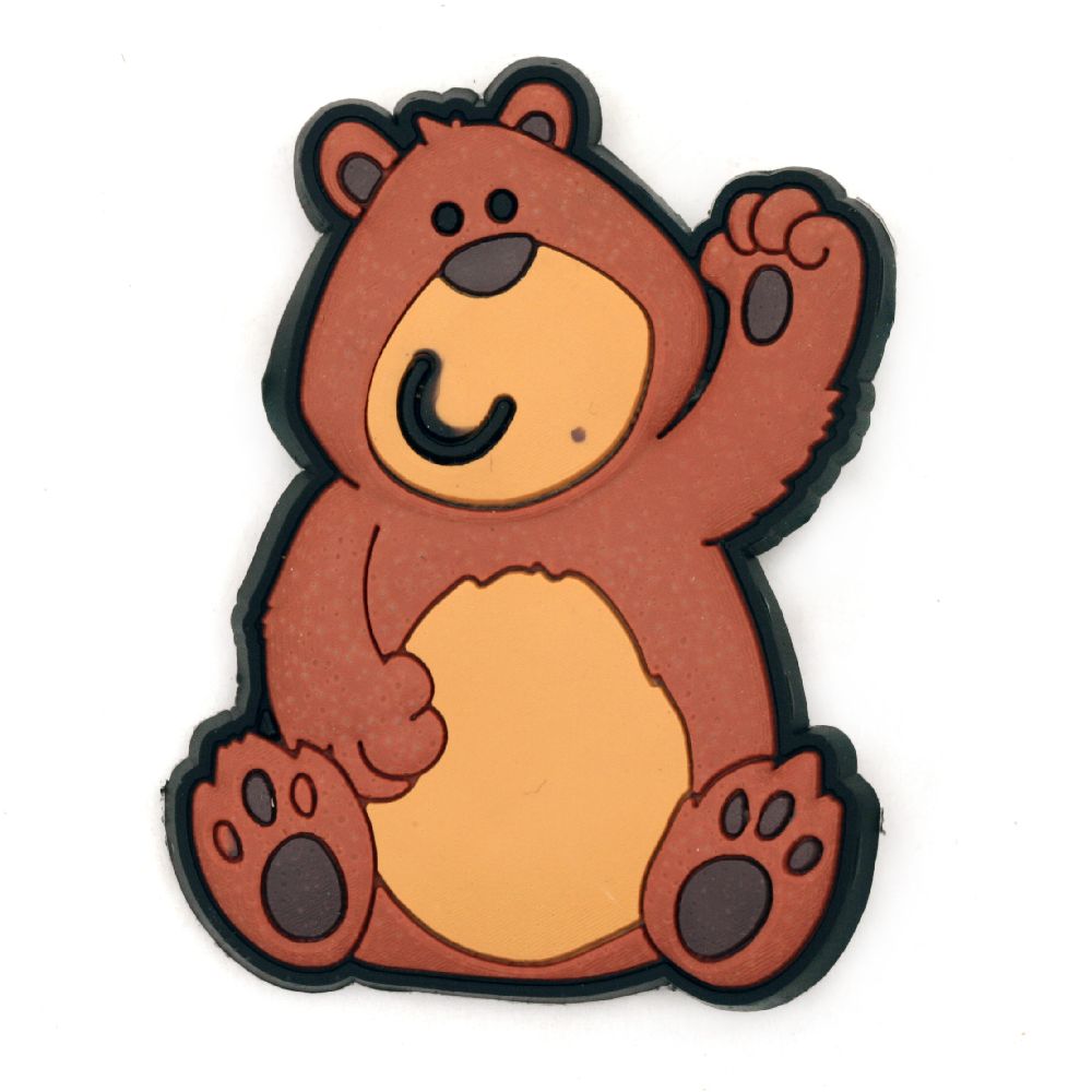 Bear rubber figure for decoration  55 x 40 x 3 mm