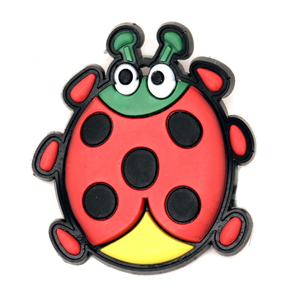 Ladybug rubber figure for decoration 45 x  40 x 3 mm