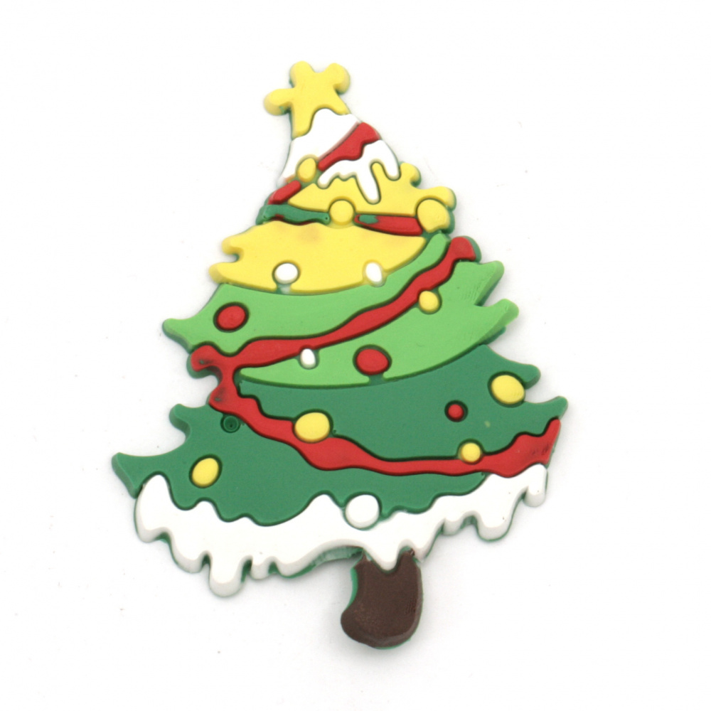 Figure rubber 60x45 mm Christmas tree - 5 pieces