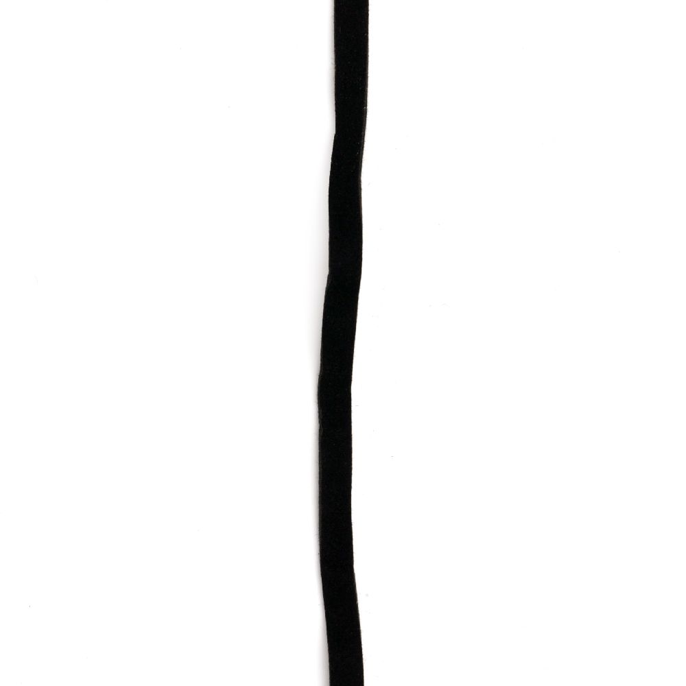 Σουέτ δερμάτινο κορδόνι 5x1,5 mm μαύρο -5 μέτρα