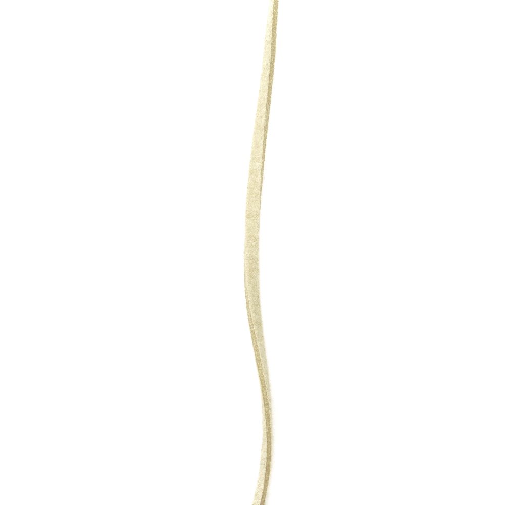 Banda naturală din piele de căprioară 3x1.5 mm fildeș -5 metri