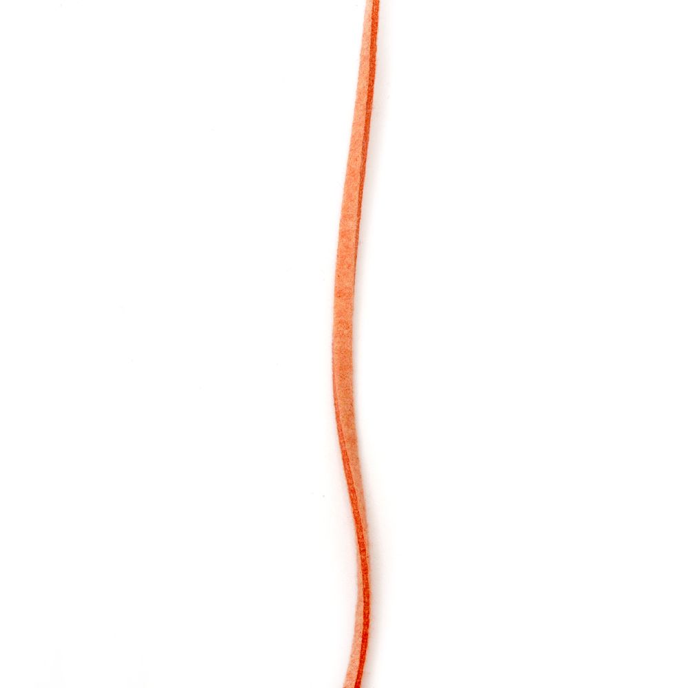 Σουέτ δερμάτινο κορδόνι 3x1.5 mm πορτοκαλί ανοιχτό -5 μέτρα